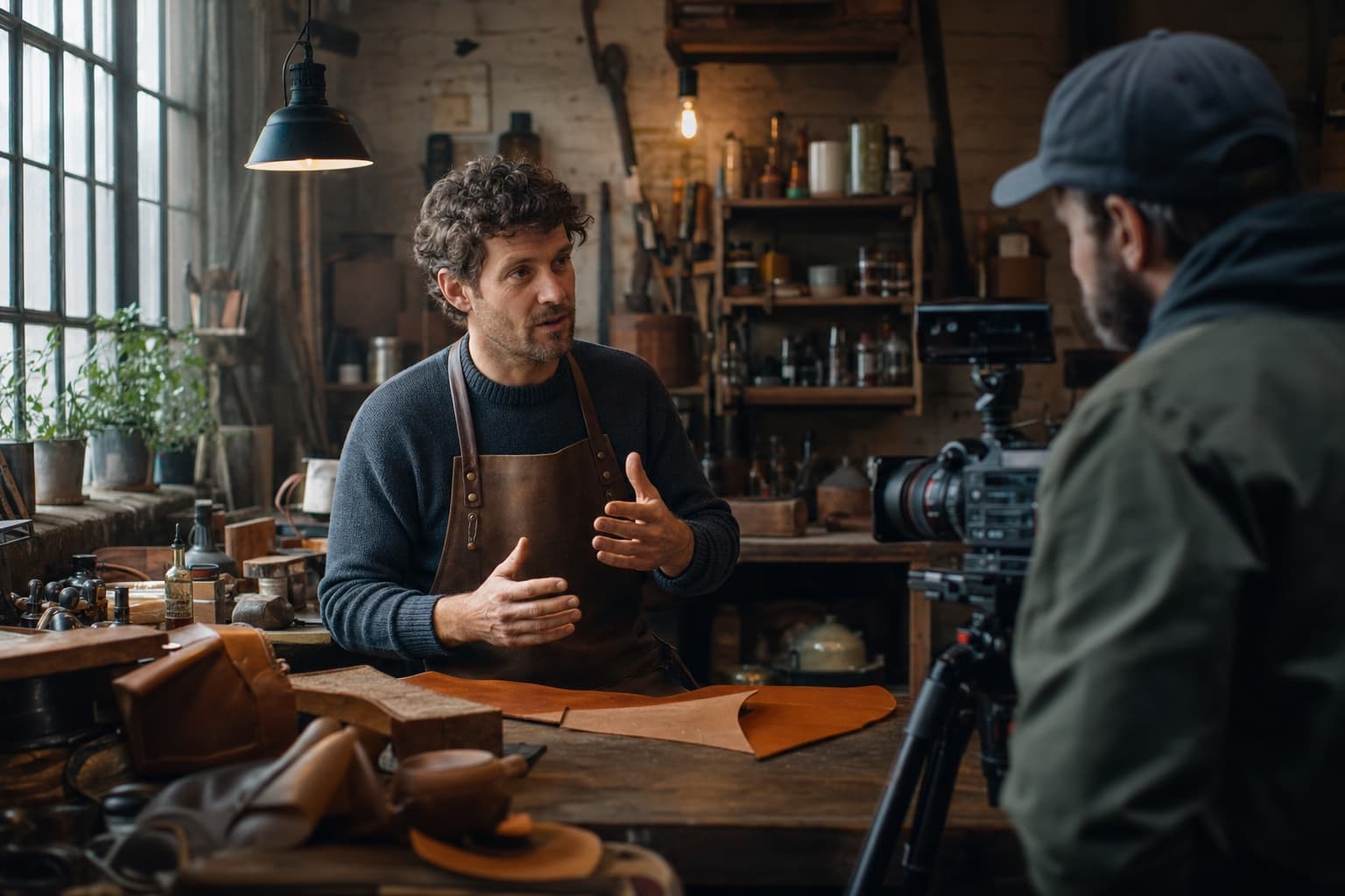 A business story being captured on film