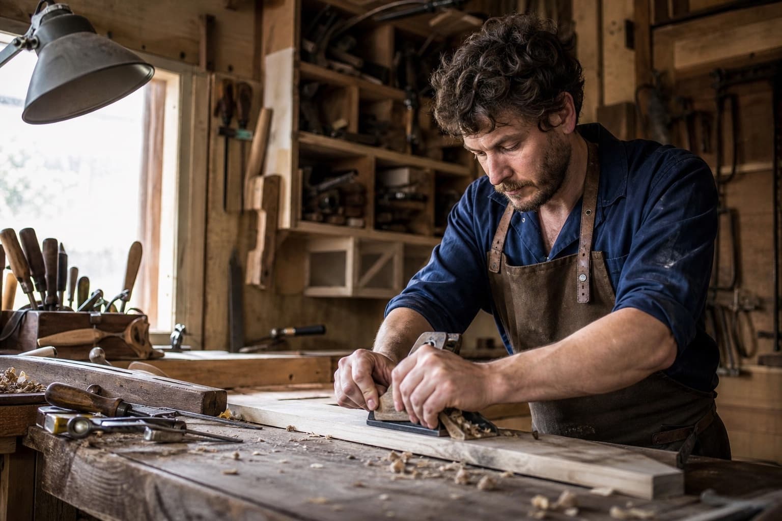Business owner working with their hands in a workshop