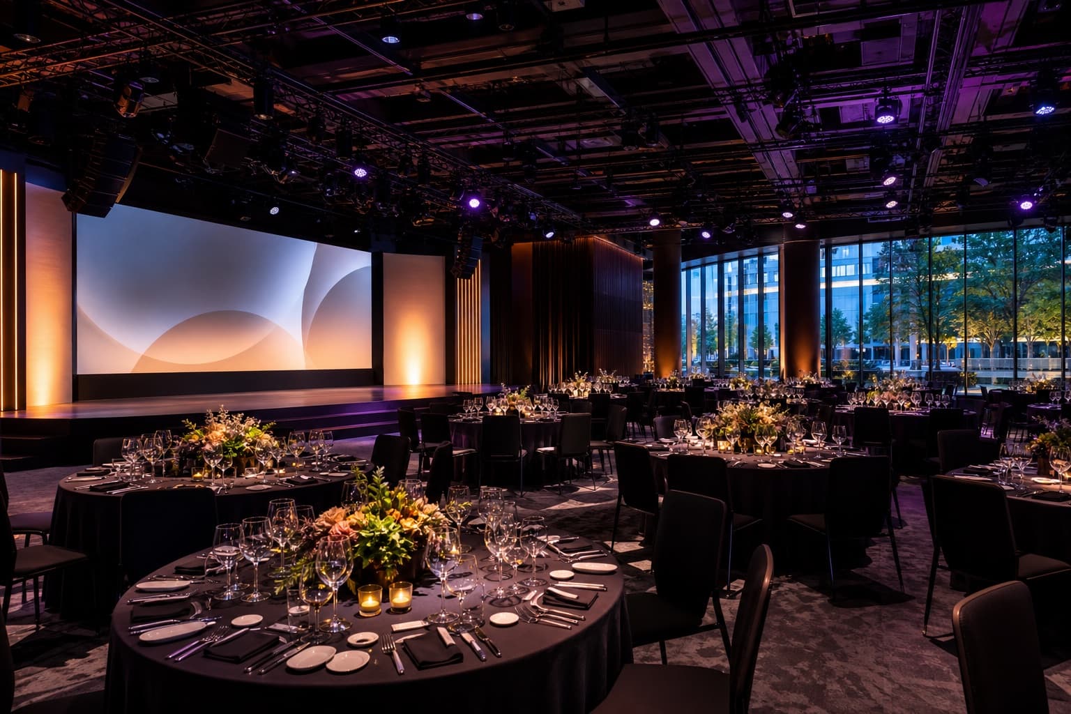 Conference venue prepared before guests arrive